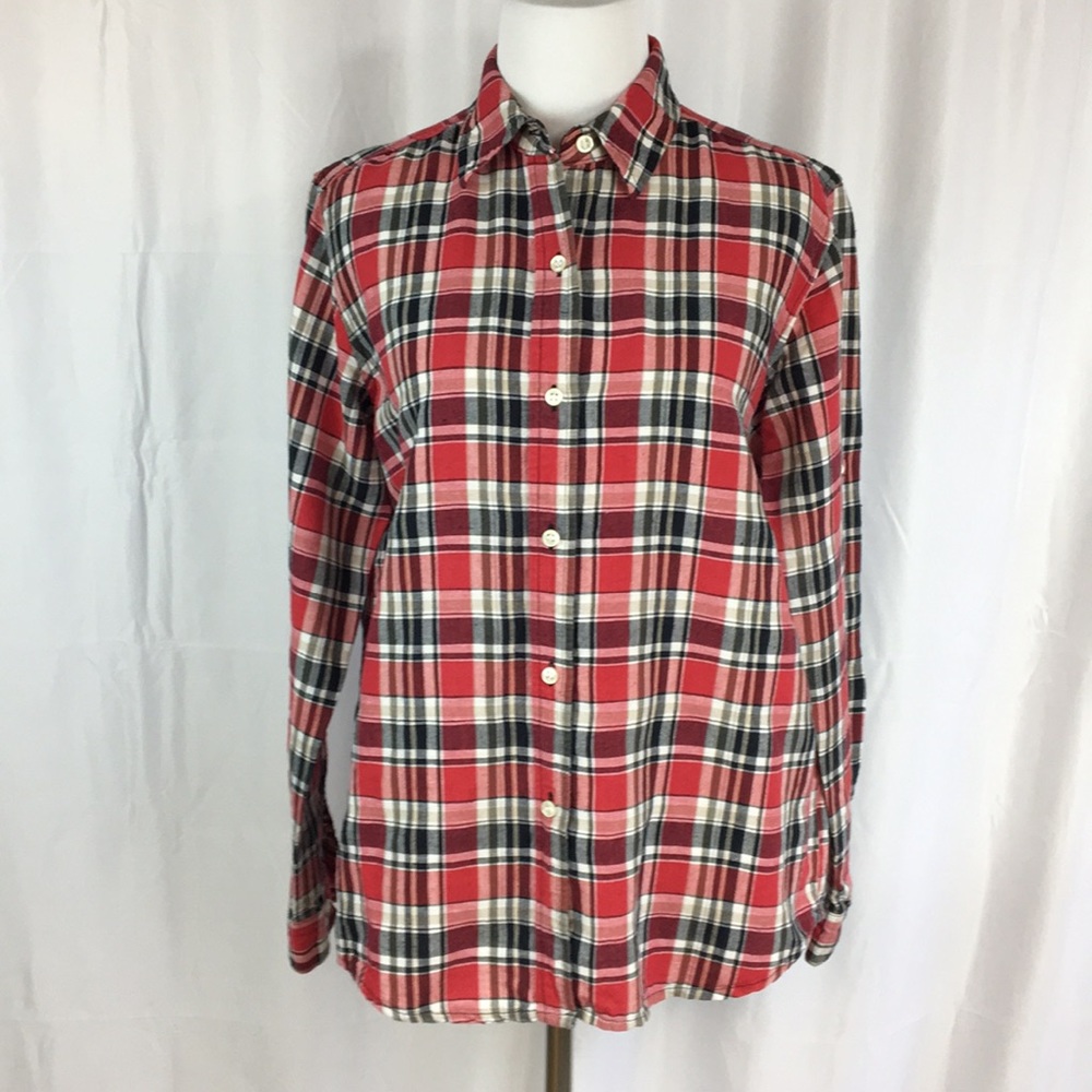 Crazy Horse linen/cotton plaid shirt size S